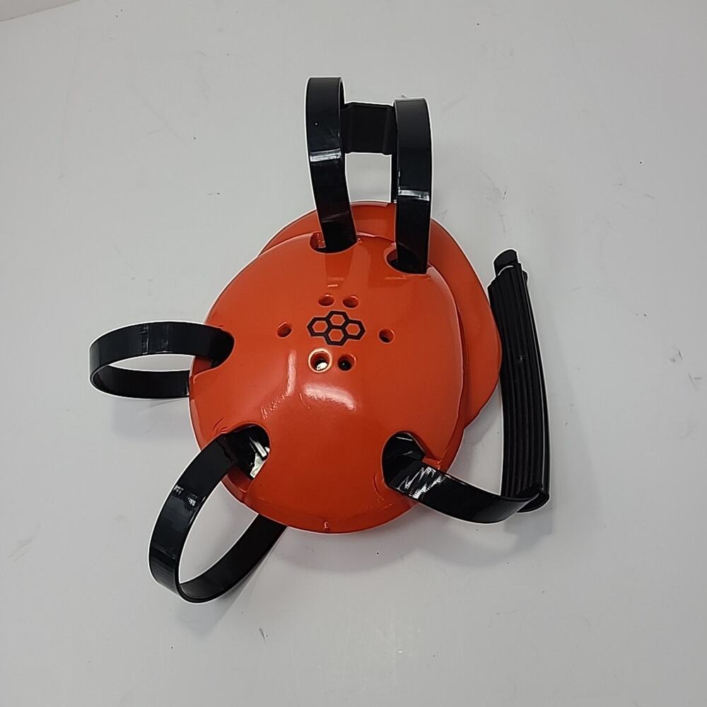 RUDIS Youth Headgear Orange And Black With Chin Strap